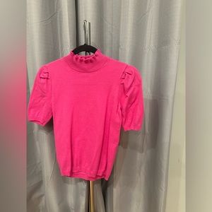 Pink, short sleeve turtleneck sweater